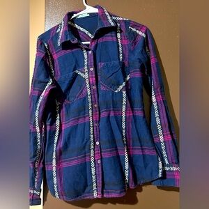Long sleeve flannel shirt top
